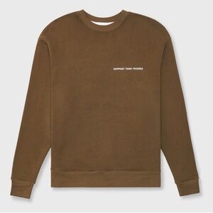 KROST Brown Long Sleeve Crewneck “Support Your Friends”